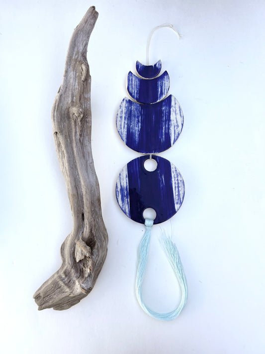 one of a kind ‘the ocean blue' ceramic wall hanging piece