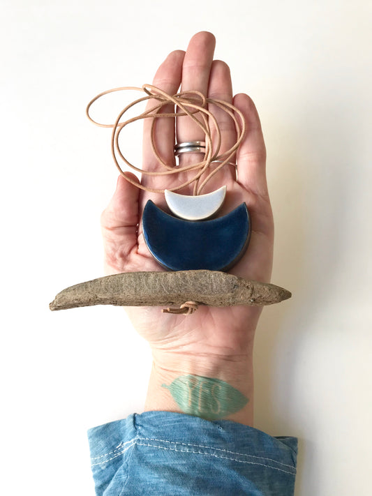 sold - 'infinite & ideal' moon meets ocean wearable piece