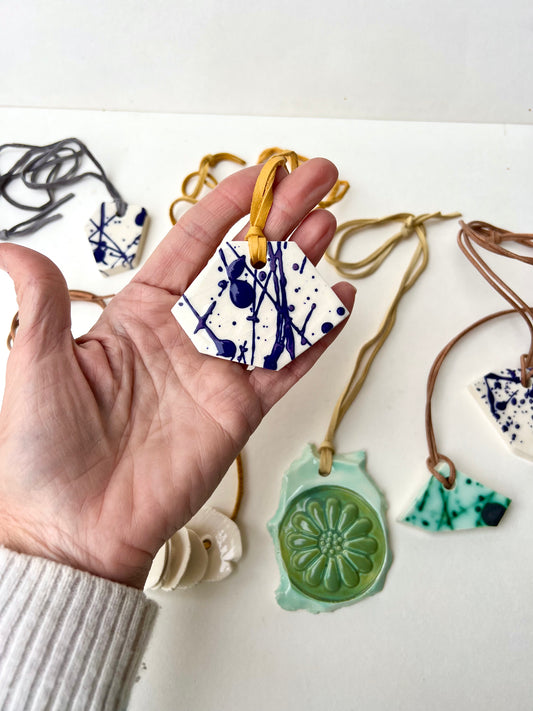 SOLD cobalt splatter jewelry piece