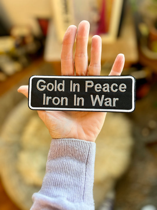 ‘Gold In Peace Iron In War’ (SF city motto) embroidered patch