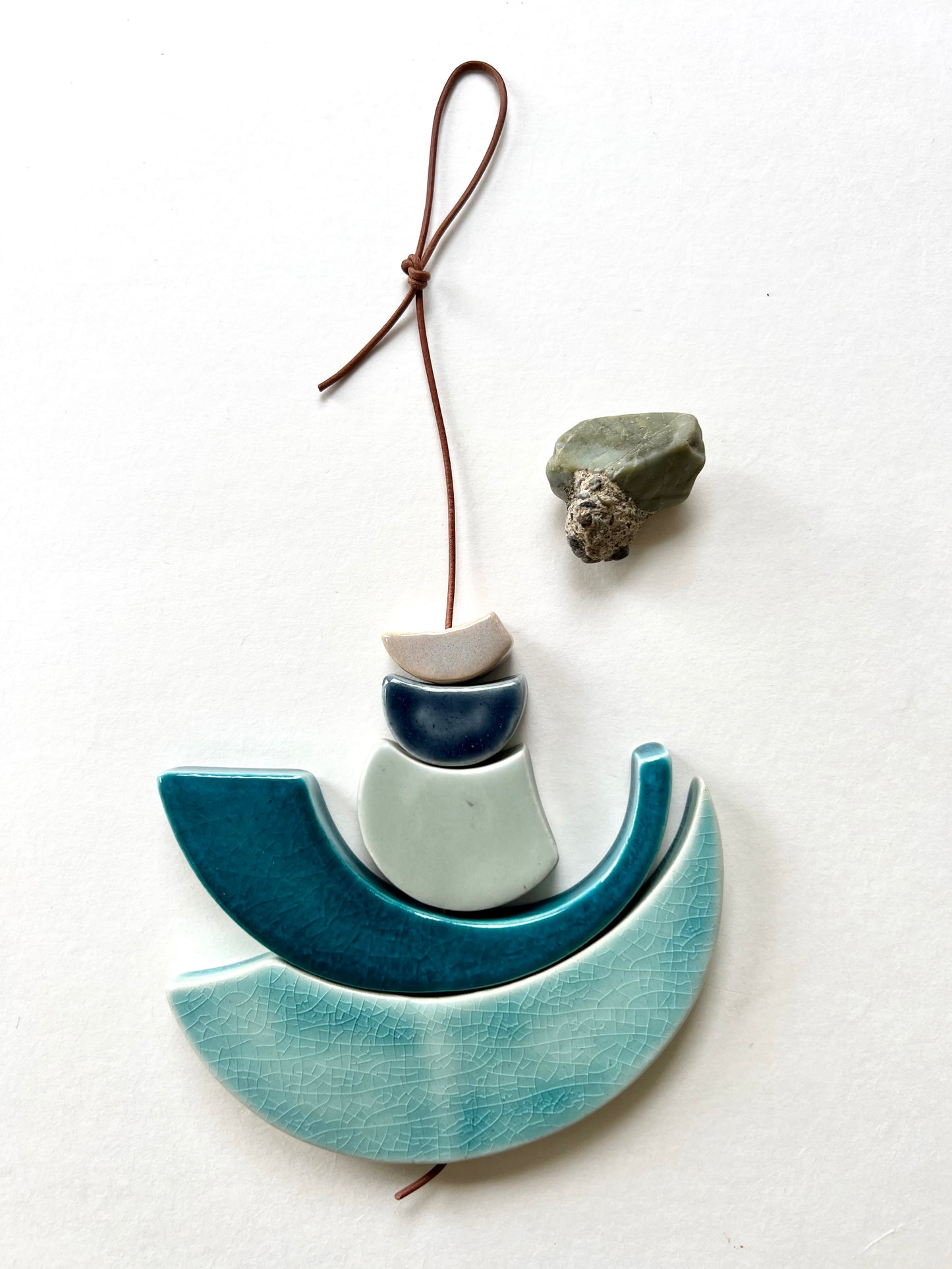 one of a kind 'hepworth' sculptural wall hanging piece