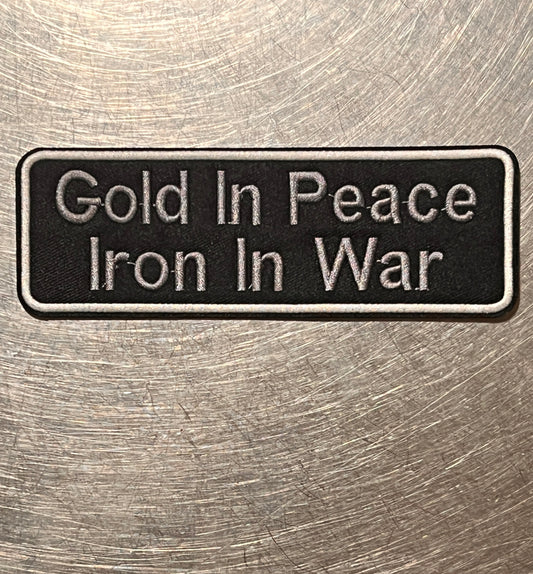 ‘Gold In Peace Iron In War’ (SF city motto) embroidered patch
