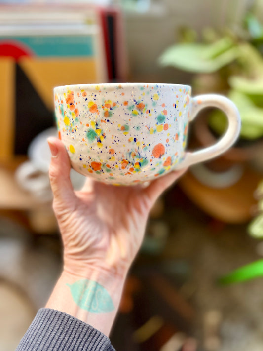 1 freckle confetti latte mug - SOLD