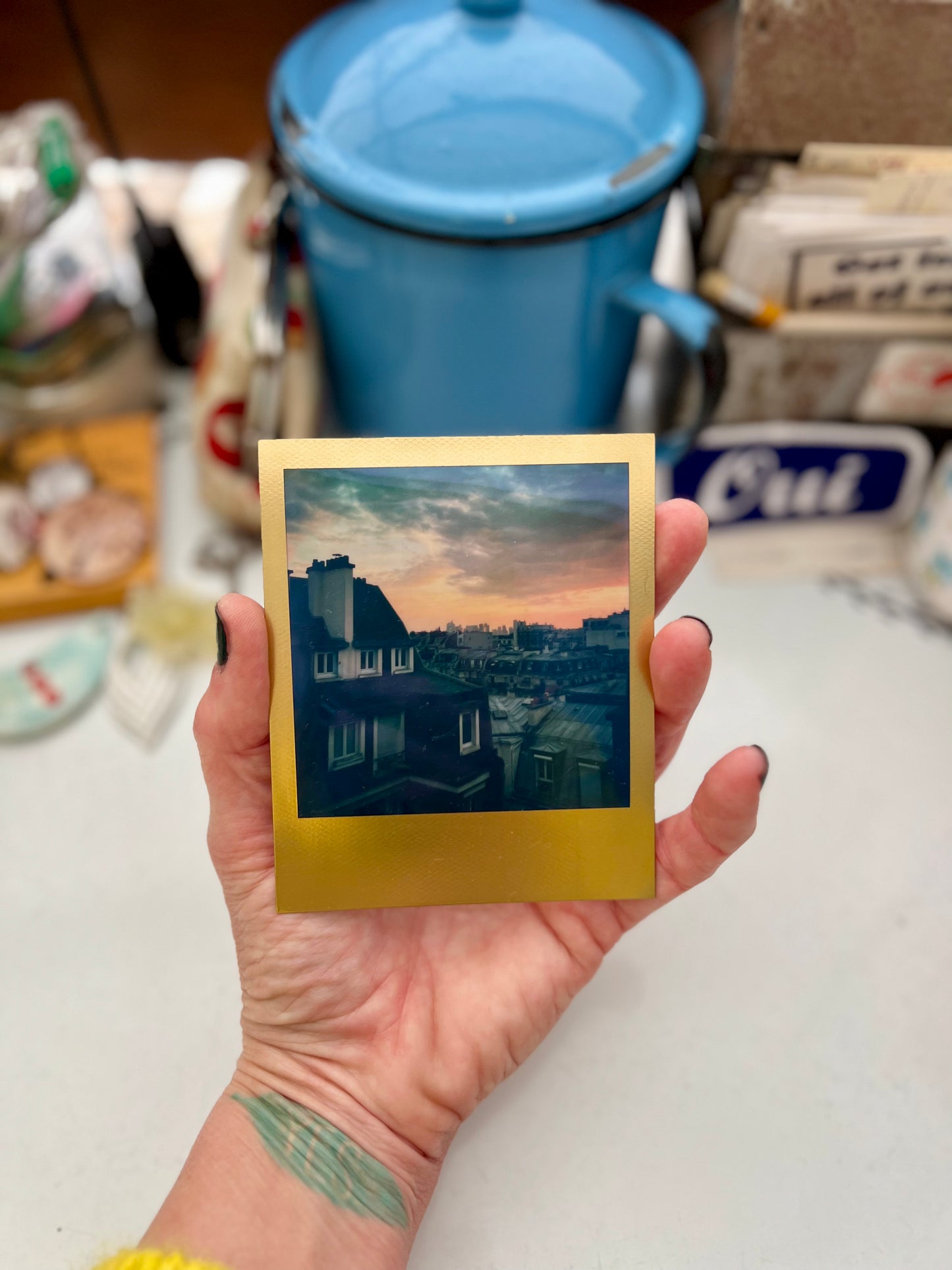 paris polaroid / street photography captures - special edition gold frame