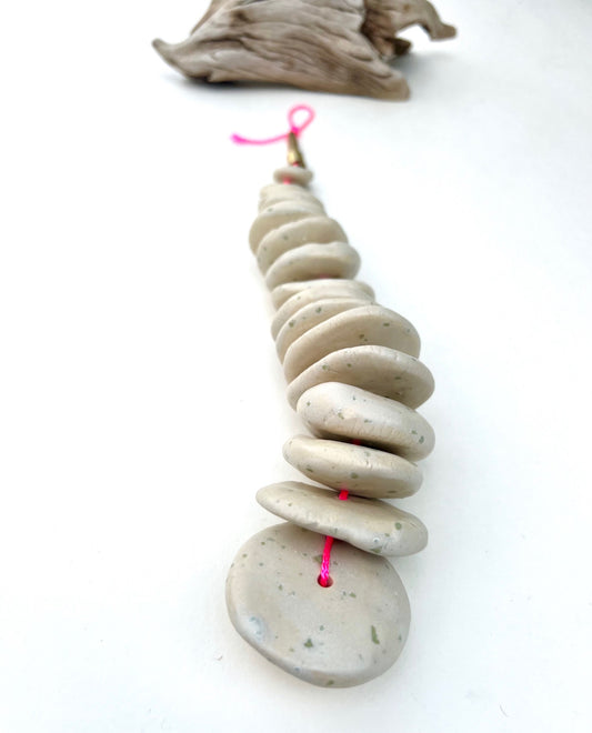 'extraordinary rituals' river rock pebble wall hanging 3 of a trio