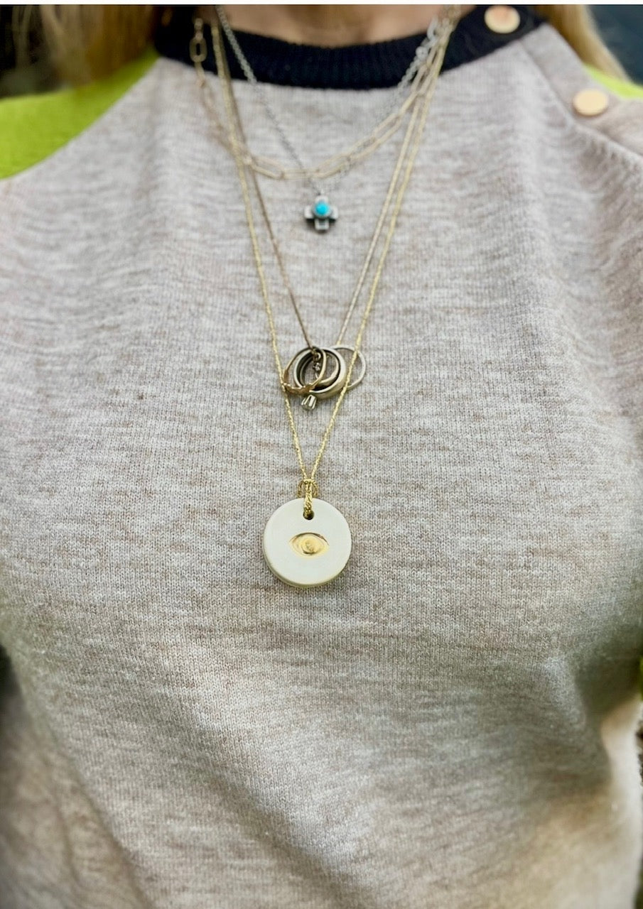 'talisman' gold lustre necklace &/or wall hanging piece