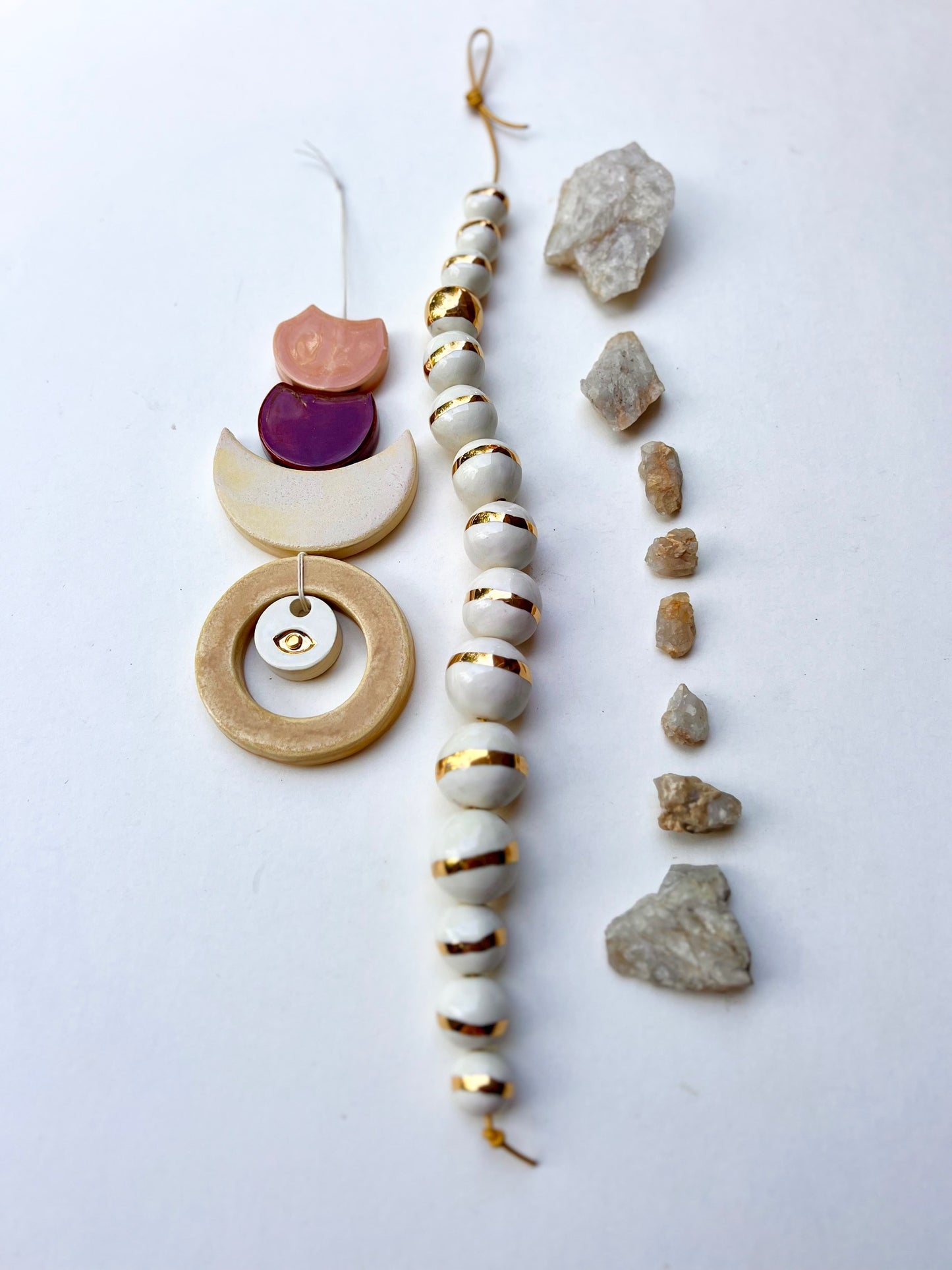 one of a kind 'graduating circles' talisman moon wall hanging