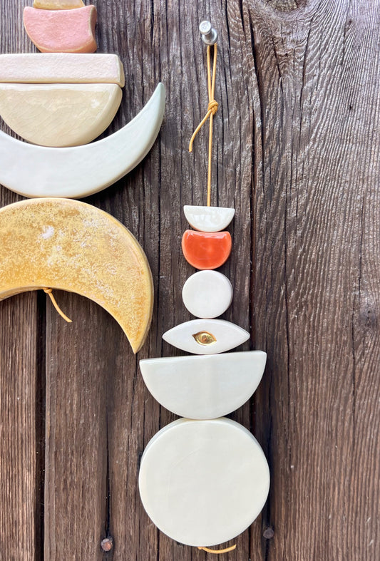 one of a kind 'radiate power' talisman moon wall hanging