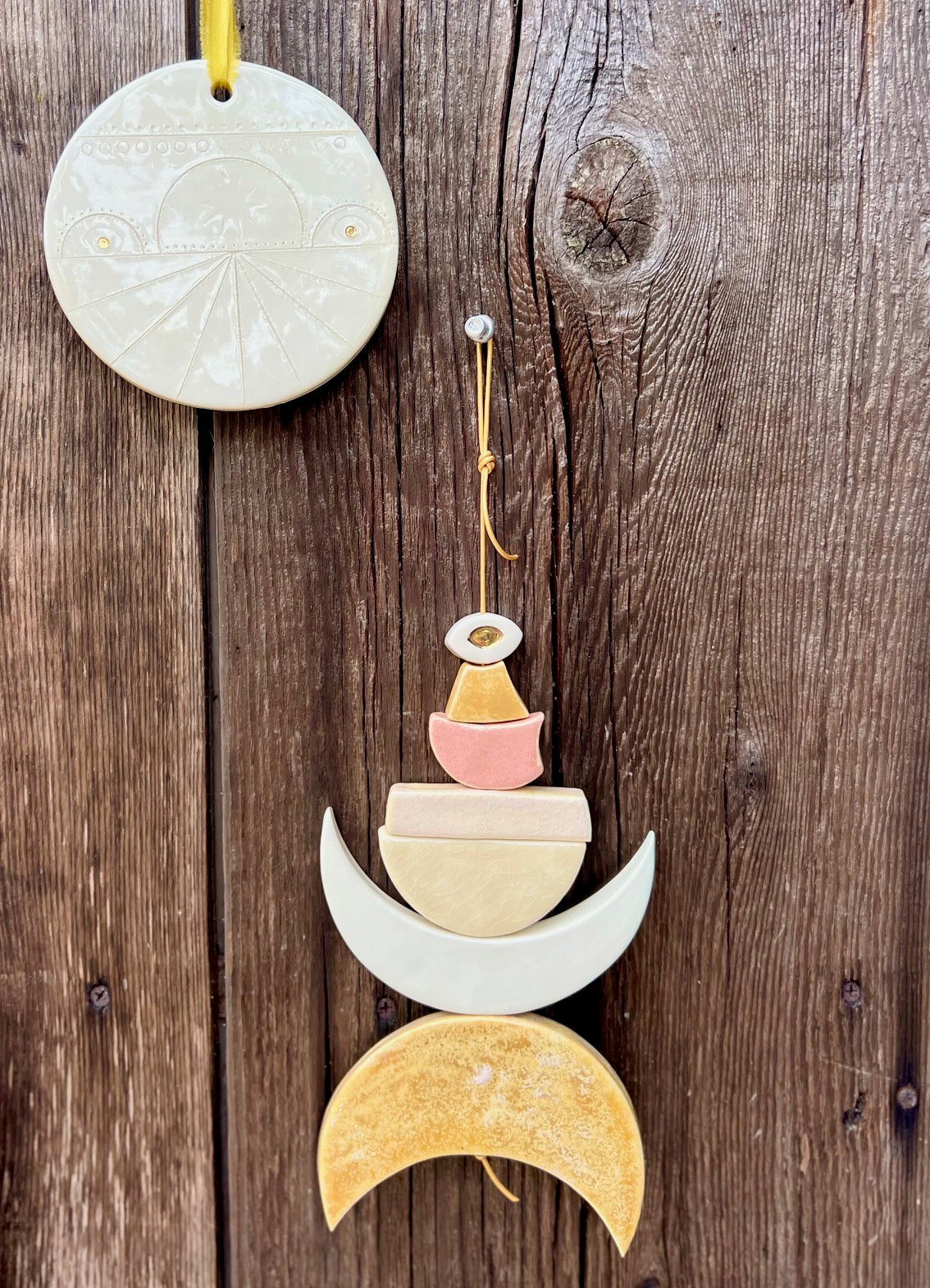 one of a kind 'open sesame' talisman moon wall hanging