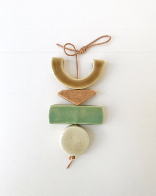 sold - one of a kind, desert rising ceramic hanging