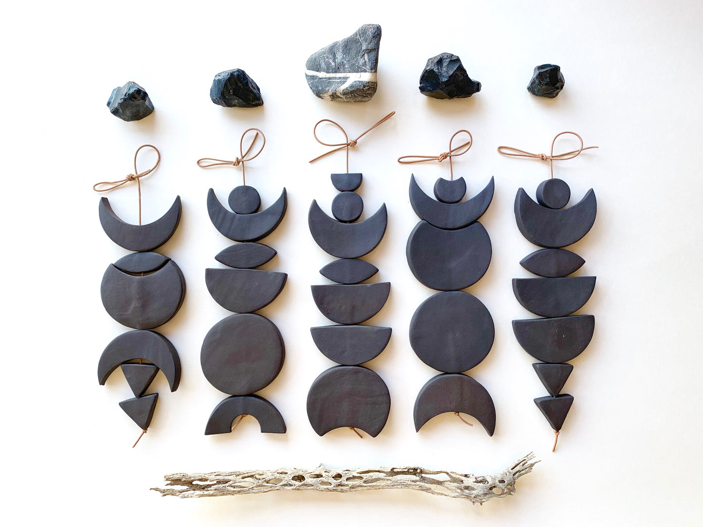sold - one of a kind, black magic ceramic hanging