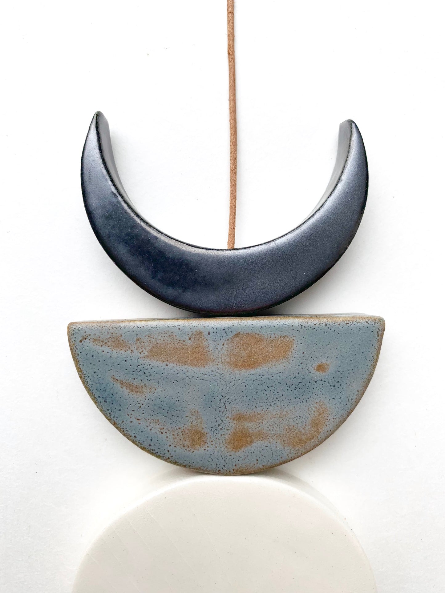 sold - one of a kind 'sea foam moons' ceramic piece