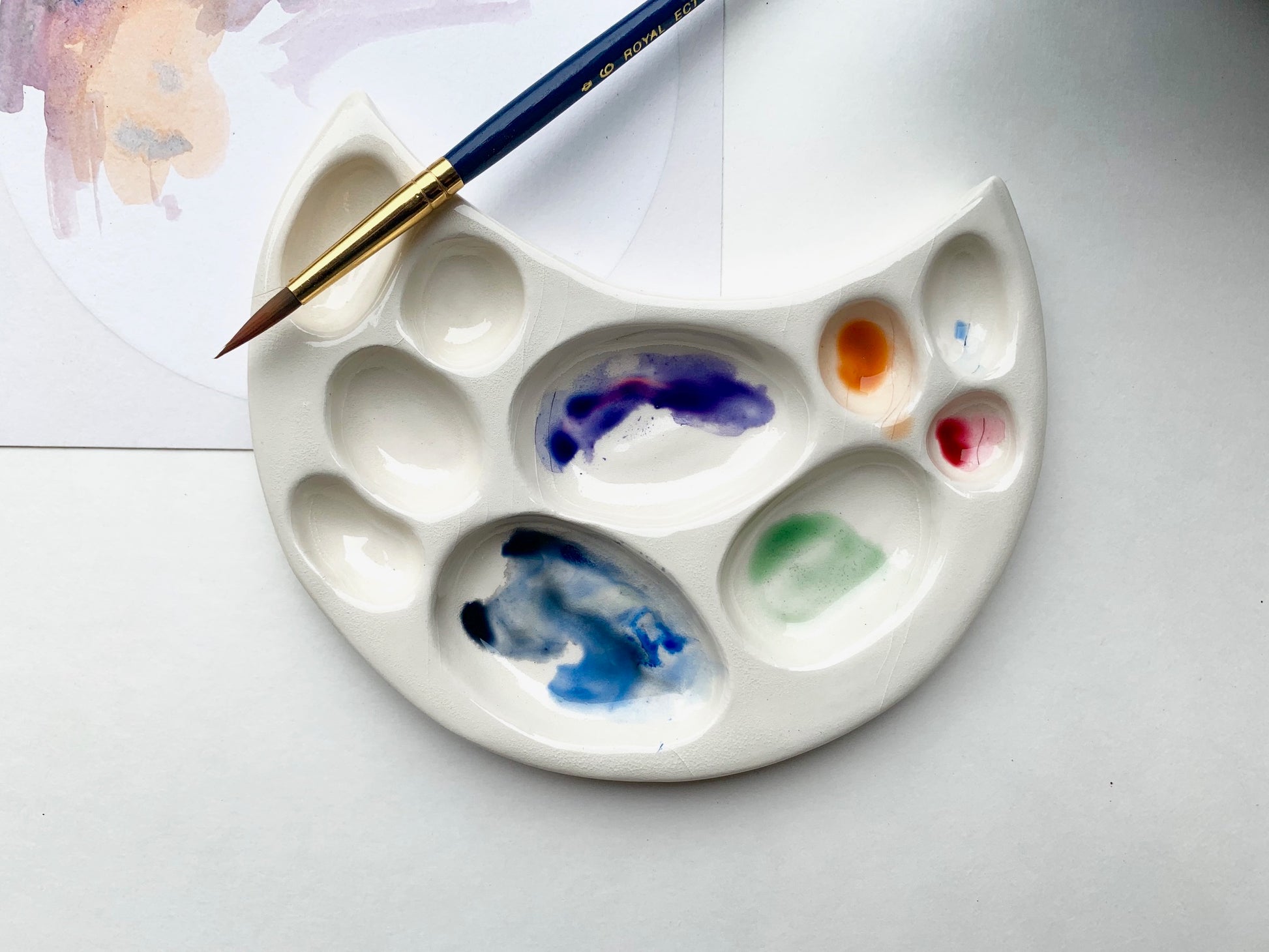 Ceramic Paint Palette / Clouds Paint Palette / Umbrella Palette