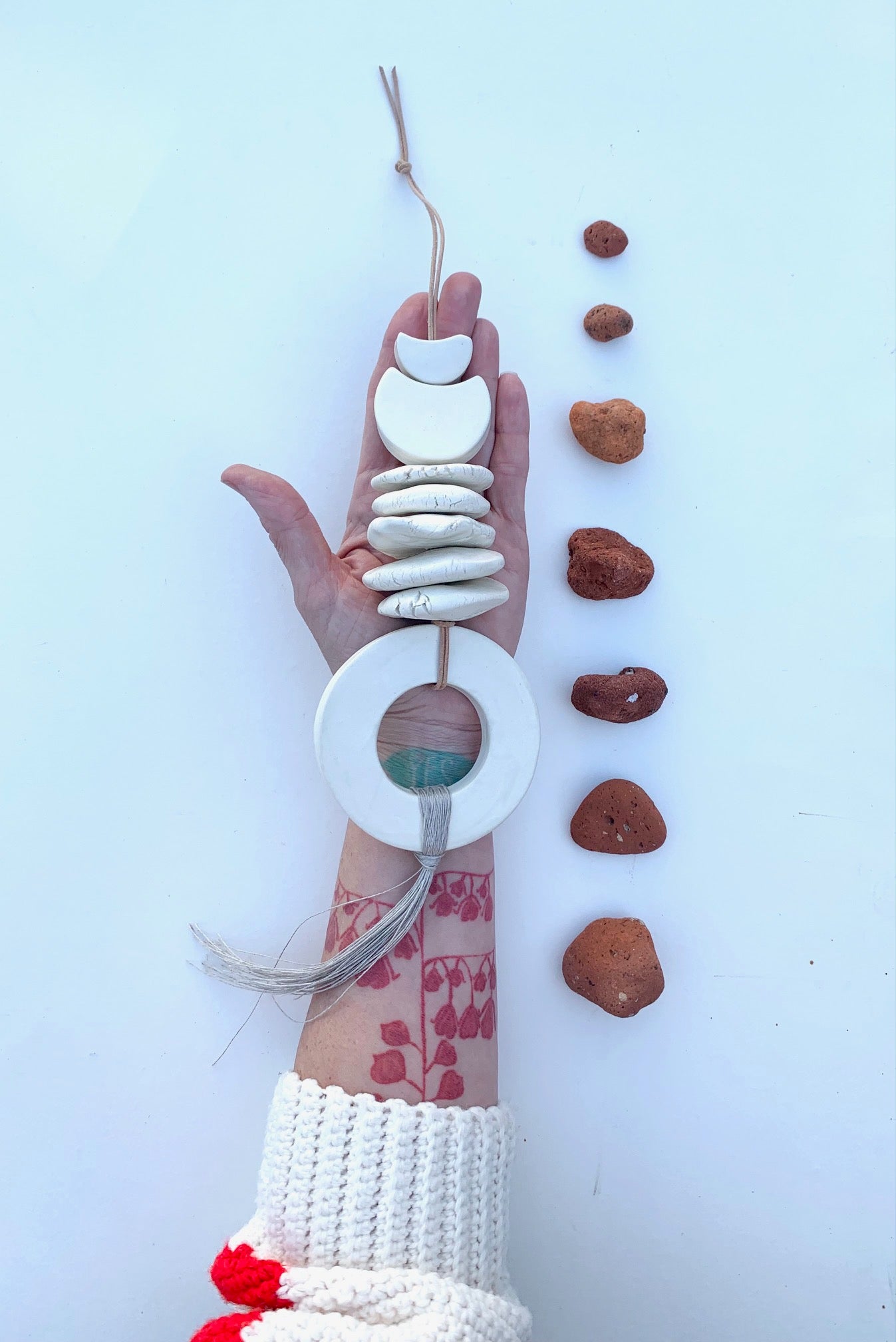 one of a kind, 'sympathetic fibers' ceramic wall hanging