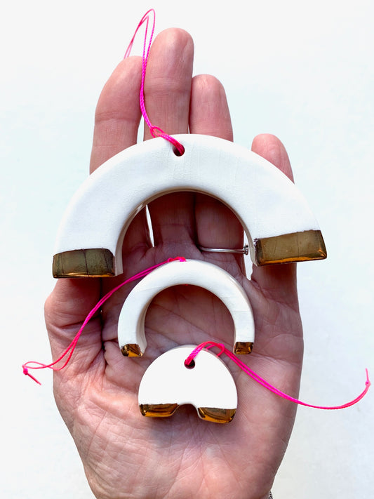 sold - white & gold rainbow trio set