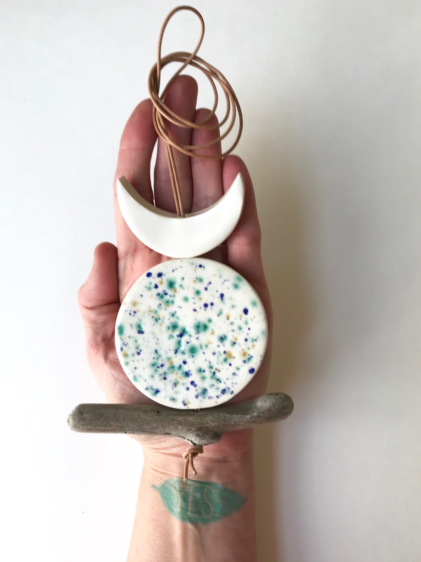 sold - 'infinite & ideal' moon meets ocean one of a kind wearable piece