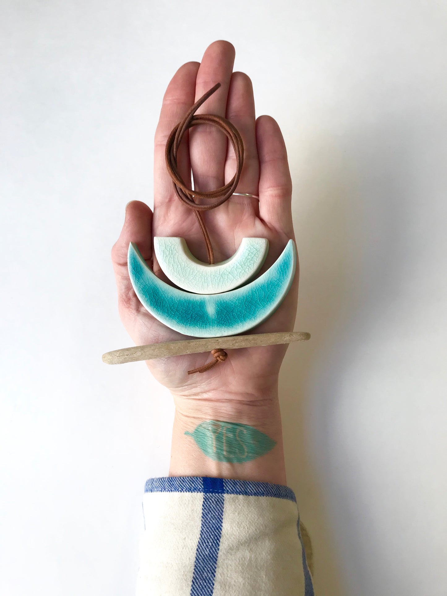 SOLD - 'infinite & ideal' moon meets ocean, one of a kind wearable piece