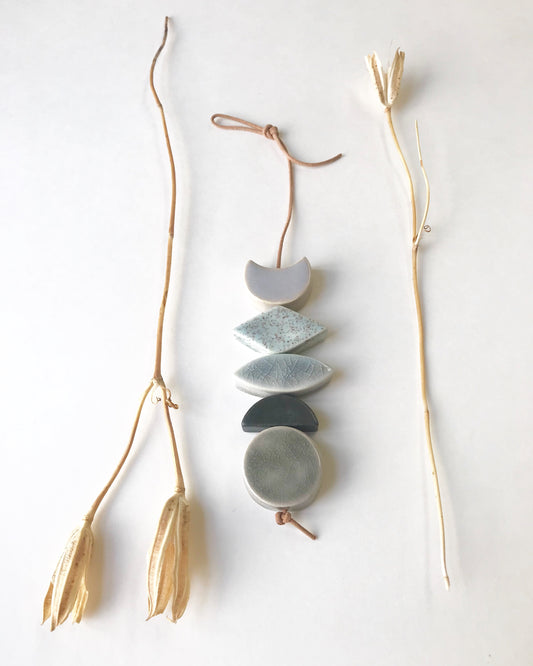 sold - one of a kind, desert rising ceramic hanging